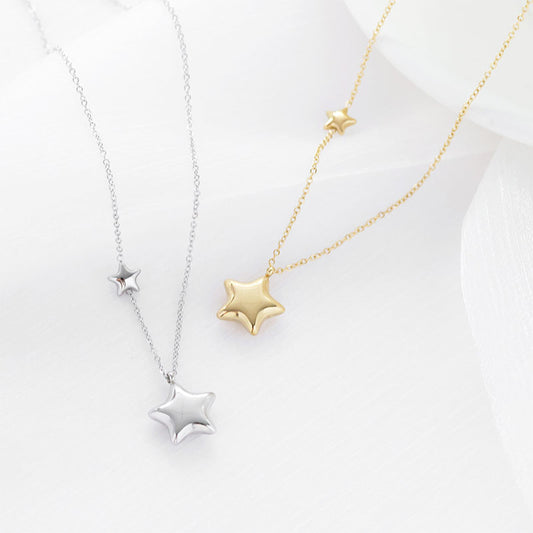 Five-pointed Star Stainless Steel Clavicle Necklace