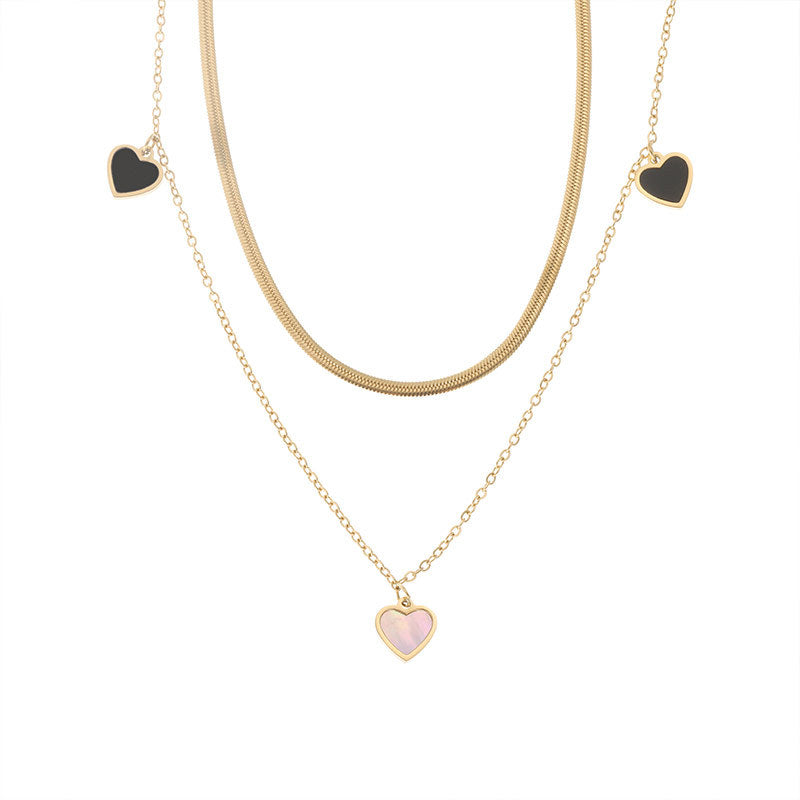 Titanium Steel Heart Drop Necklace