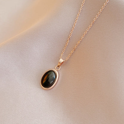 Simple Fashion Opal Stone 18K Gold Necklace