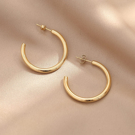 Simple Glossy Irregular Shape Stud Earrings