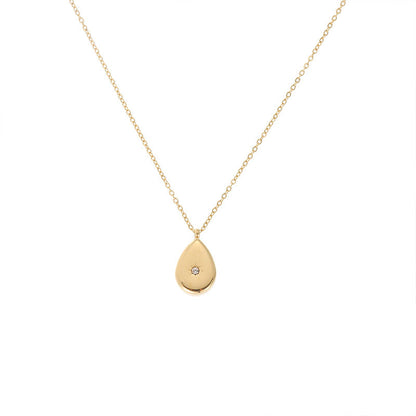 ZIircon Inlaid Temperament 14K Gold Clavicle Necklace