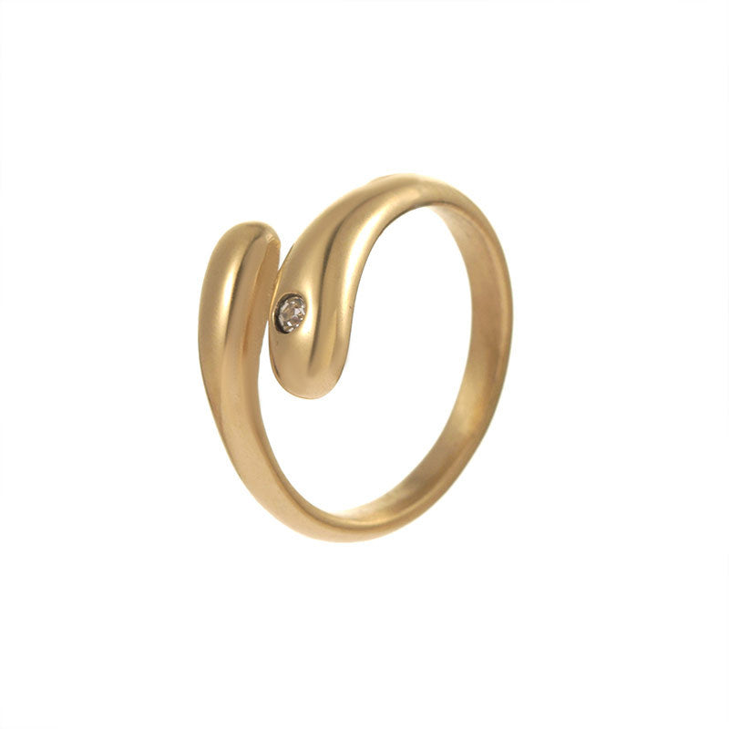 Simple Diamond Studded Gold Plating Rings