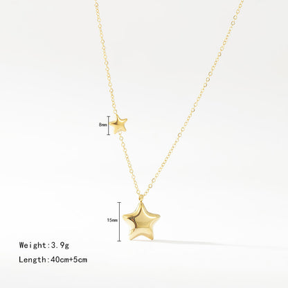 Five-pointed Star Stainless Steel Clavicle Necklace